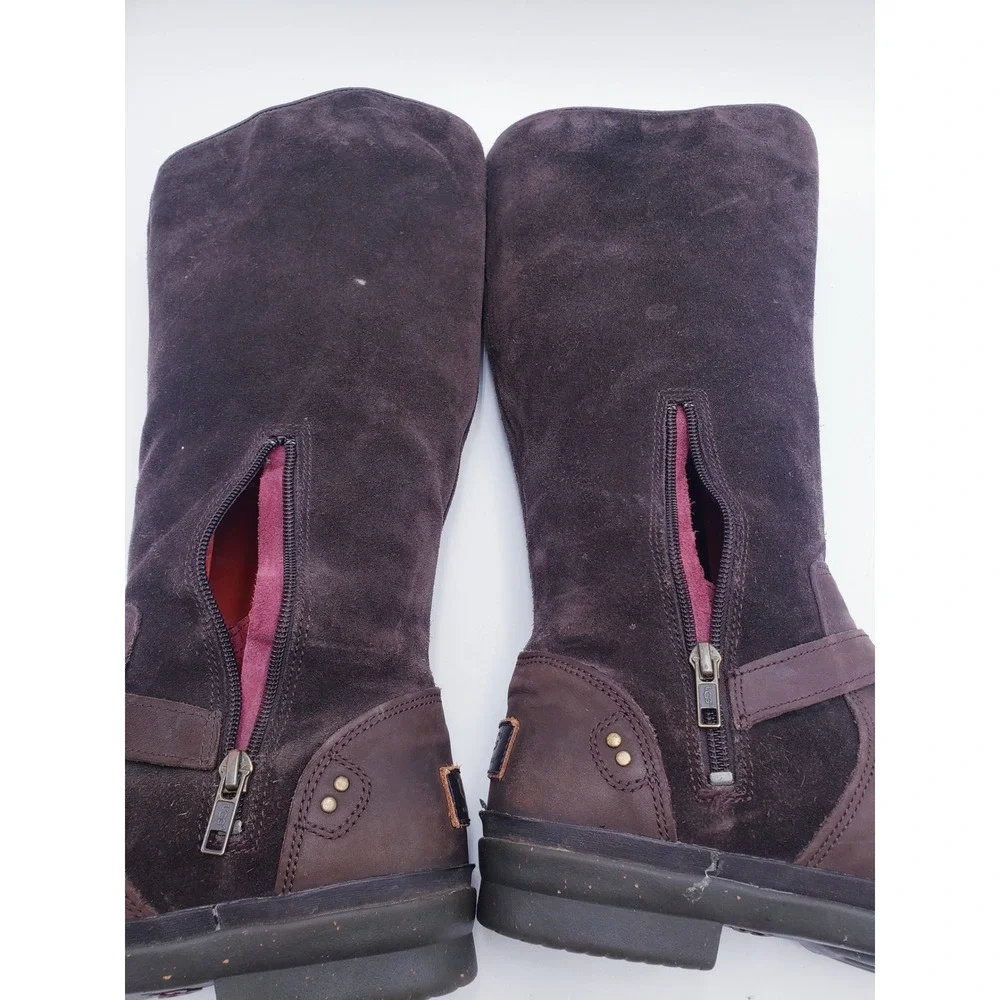 Ugg Thomsen Boots Brown Leather Knee High Wool Lined Waterproof Womens Size 9